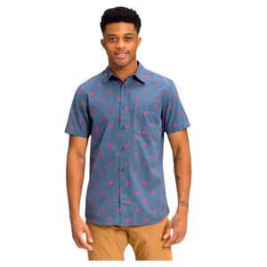 THE NORTH FACE BAYTRAIL JACQUARD SHORT SLEEVE BUTTON UP SHIRT MENS SIZE LARGE‎